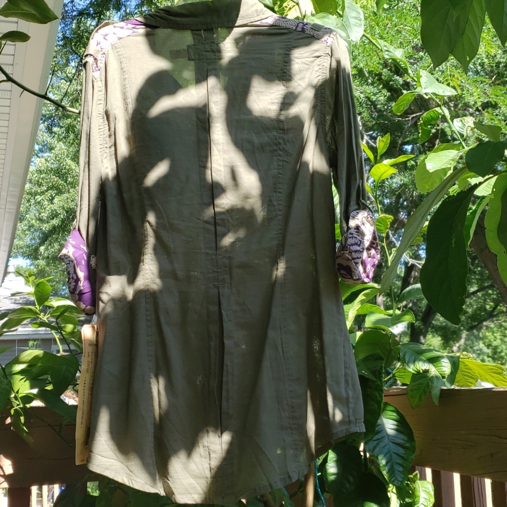 Da-Nang S Button Khaki Shirt Nwt - Picture 6 of 6